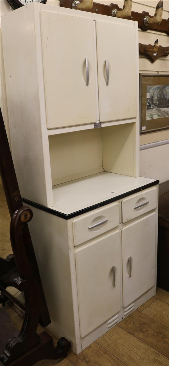 A 1950s French kitchen unit W.77cm.